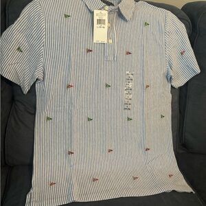 Boy’s Striped Polo Shirt - Blue and White